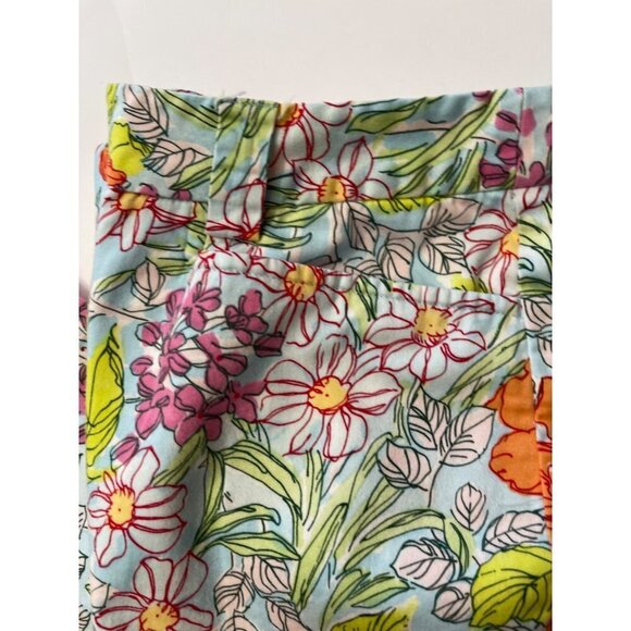 TALBOTS Women's Stretch Cropped Pants Size 14 Colorful Floral Brushed Cotton EUC - Picture 5 of 8